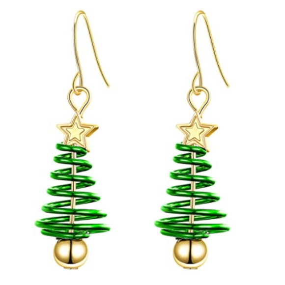 Boutique Jewelry - 5/$25 All Jewelry $17 or less Christmas Tree Earrings XMAS TREE Dangle Earrings